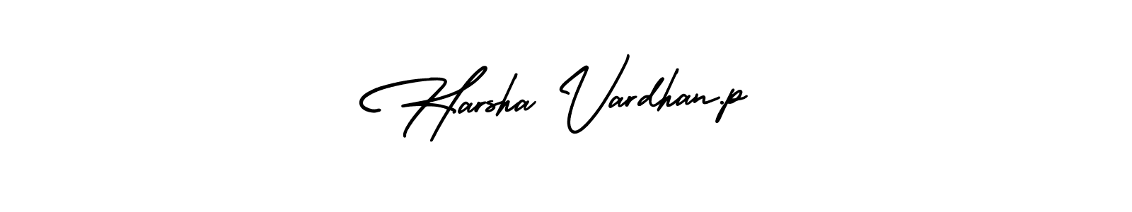 You should practise on your own different ways (AmerikaSignatureDemo-Regular) to write your name (Harsha Vardhan.p) in signature. don't let someone else do it for you. Harsha Vardhan.p signature style 3 images and pictures png