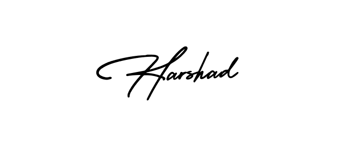 How to make Harshad name signature. Use AmerikaSignatureDemo-Regular style for creating short signs online. This is the latest handwritten sign. Harshad signature style 3 images and pictures png