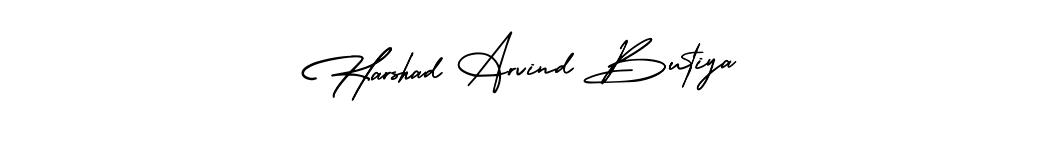 Also You can easily find your signature by using the search form. We will create Harshad Arvind Butiya name handwritten signature images for you free of cost using AmerikaSignatureDemo-Regular sign style. Harshad Arvind Butiya signature style 3 images and pictures png