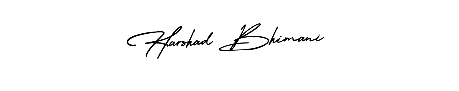Create a beautiful signature design for name Harshad Bhimani. With this signature (AmerikaSignatureDemo-Regular) fonts, you can make a handwritten signature for free. Harshad Bhimani signature style 3 images and pictures png