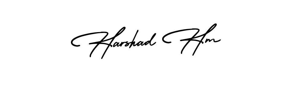 Use a signature maker to create a handwritten signature online. With this signature software, you can design (AmerikaSignatureDemo-Regular) your own signature for name Harshad Hm. Harshad Hm signature style 3 images and pictures png