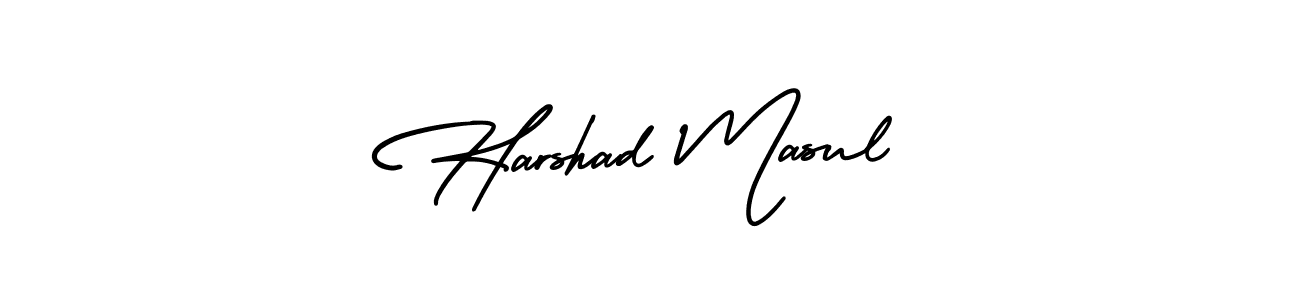 It looks lik you need a new signature style for name Harshad Masul. Design unique handwritten (AmerikaSignatureDemo-Regular) signature with our free signature maker in just a few clicks. Harshad Masul signature style 3 images and pictures png