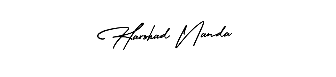 Use a signature maker to create a handwritten signature online. With this signature software, you can design (AmerikaSignatureDemo-Regular) your own signature for name Harshad Nanda. Harshad Nanda signature style 3 images and pictures png