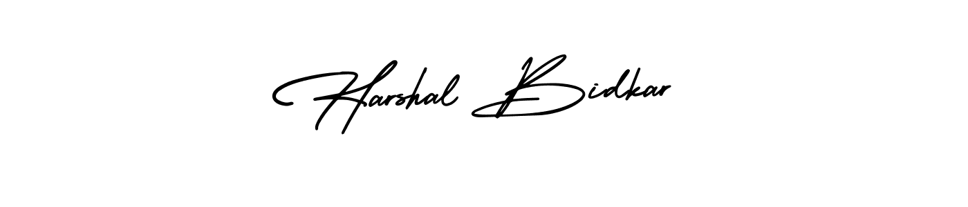 The best way (AmerikaSignatureDemo-Regular) to make a short signature is to pick only two or three words in your name. The name Harshal Bidkar include a total of six letters. For converting this name. Harshal Bidkar signature style 3 images and pictures png