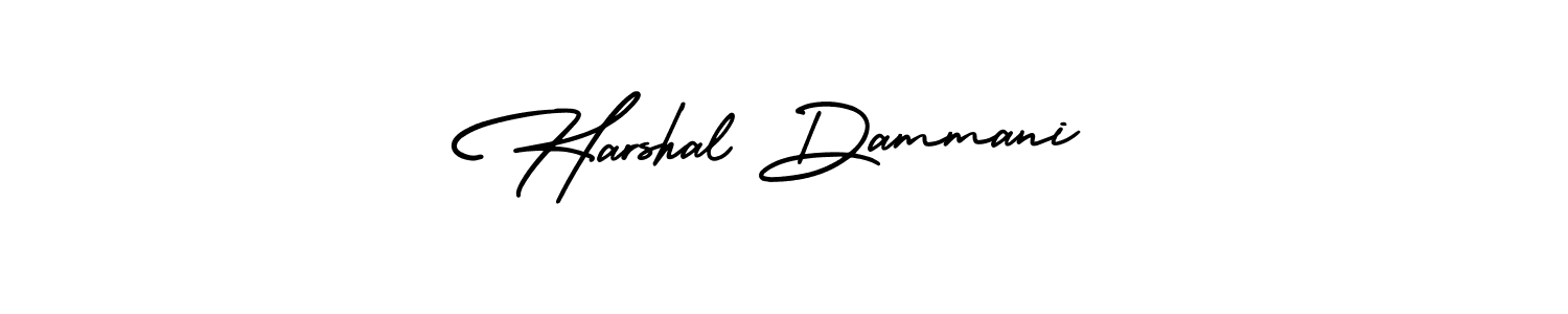 How to make Harshal Dammani name signature. Use AmerikaSignatureDemo-Regular style for creating short signs online. This is the latest handwritten sign. Harshal Dammani signature style 3 images and pictures png