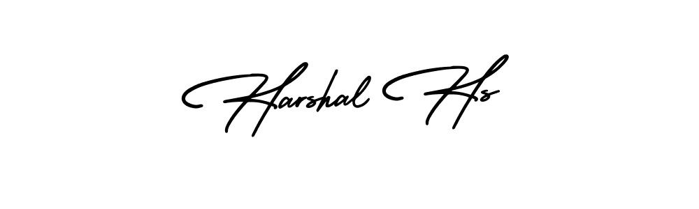 The best way (AmerikaSignatureDemo-Regular) to make a short signature is to pick only two or three words in your name. The name Harshal Hs include a total of six letters. For converting this name. Harshal Hs signature style 3 images and pictures png