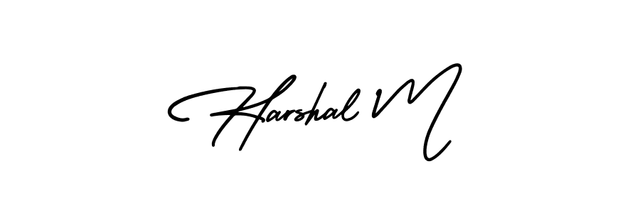 Also You can easily find your signature by using the search form. We will create Harshal M name handwritten signature images for you free of cost using AmerikaSignatureDemo-Regular sign style. Harshal M signature style 3 images and pictures png