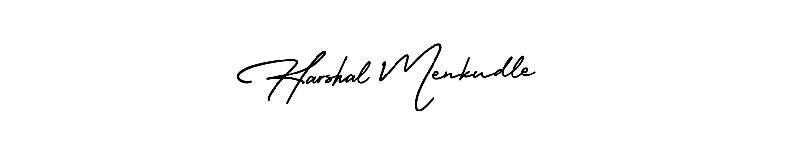 It looks lik you need a new signature style for name Harshal Menkudle. Design unique handwritten (AmerikaSignatureDemo-Regular) signature with our free signature maker in just a few clicks. Harshal Menkudle signature style 3 images and pictures png