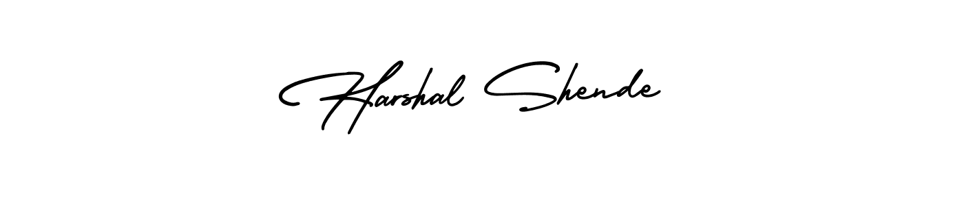 This is the best signature style for the Harshal Shende name. Also you like these signature font (AmerikaSignatureDemo-Regular). Mix name signature. Harshal Shende signature style 3 images and pictures png