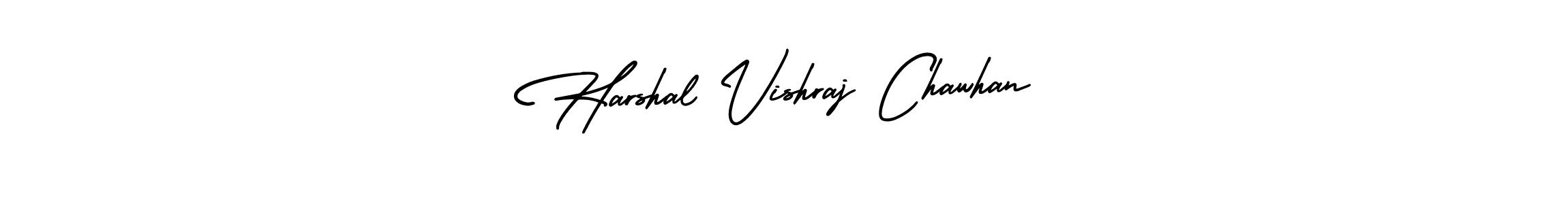 The best way (AmerikaSignatureDemo-Regular) to make a short signature is to pick only two or three words in your name. The name Harshal Vishraj Chawhan include a total of six letters. For converting this name. Harshal Vishraj Chawhan signature style 3 images and pictures png