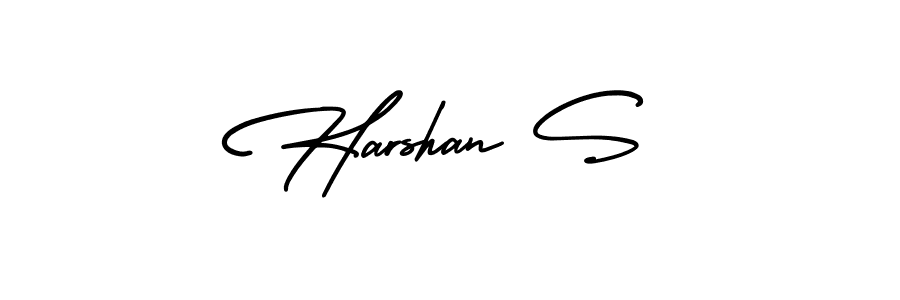 How to make Harshan S signature? AmerikaSignatureDemo-Regular is a professional autograph style. Create handwritten signature for Harshan S name. Harshan S signature style 3 images and pictures png