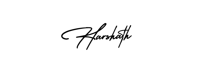 Harshath stylish signature style. Best Handwritten Sign (AmerikaSignatureDemo-Regular) for my name. Handwritten Signature Collection Ideas for my name Harshath. Harshath signature style 3 images and pictures png