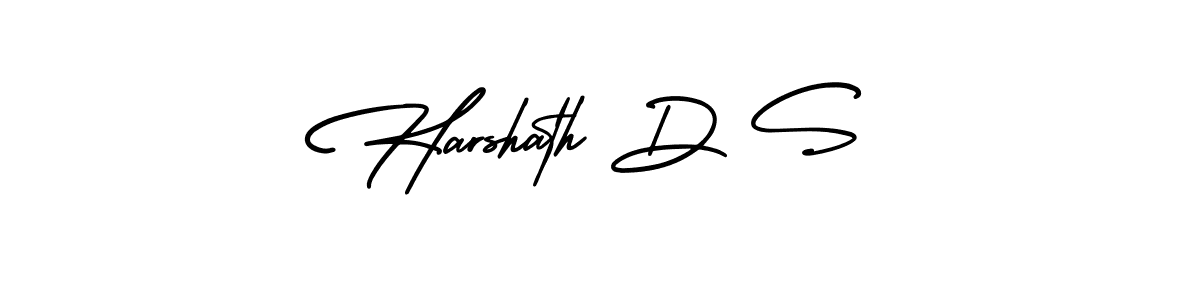 This is the best signature style for the Harshath D S name. Also you like these signature font (AmerikaSignatureDemo-Regular). Mix name signature. Harshath D S signature style 3 images and pictures png