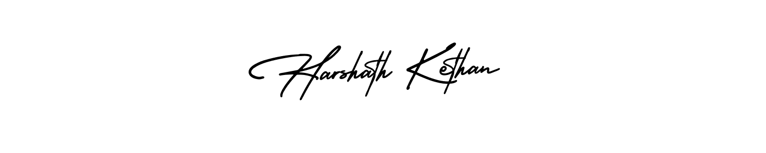 Also You can easily find your signature by using the search form. We will create Harshath Kethan name handwritten signature images for you free of cost using AmerikaSignatureDemo-Regular sign style. Harshath Kethan signature style 3 images and pictures png