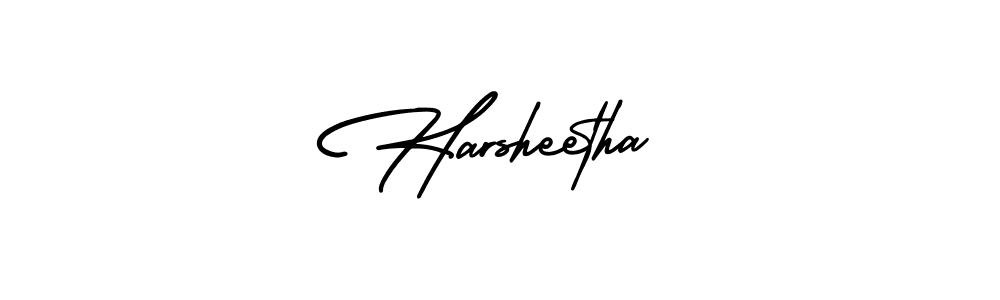 How to make Harsheetha name signature. Use AmerikaSignatureDemo-Regular style for creating short signs online. This is the latest handwritten sign. Harsheetha signature style 3 images and pictures png