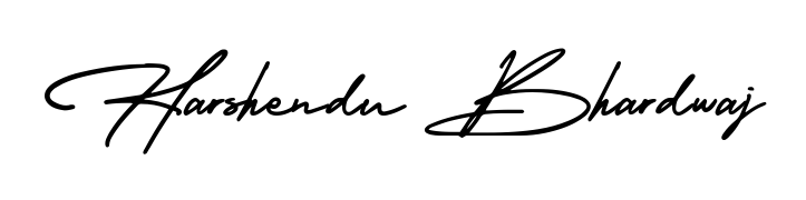 Create a personalized artistic stamp with Harshendu Bhardwaj in AmerikaSignatureDemo-Regular font. Perfect for visual artists, designers, and influencers. Harshendu Bhardwaj signature style 3 images and pictures png