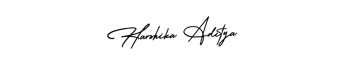 How to make Harshika Aditya signature? AmerikaSignatureDemo-Regular is a professional autograph style. Create handwritten signature for Harshika Aditya name. Harshika Aditya signature style 3 images and pictures png