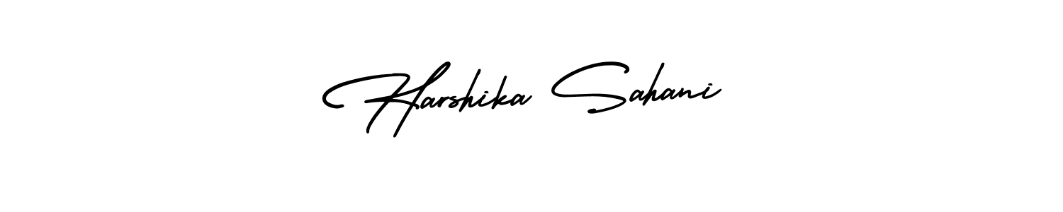 Use a signature maker to create a handwritten signature online. With this signature software, you can design (AmerikaSignatureDemo-Regular) your own signature for name Harshika Sahani. Harshika Sahani signature style 3 images and pictures png