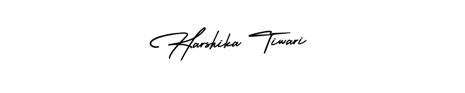 This is the best signature style for the Harshika Tiwari name. Also you like these signature font (AmerikaSignatureDemo-Regular). Mix name signature. Harshika Tiwari signature style 3 images and pictures png