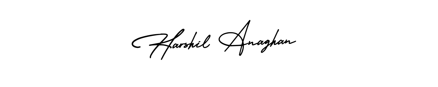 Design your own signature with our free online signature maker. With this signature software, you can create a handwritten (AmerikaSignatureDemo-Regular) signature for name Harshil Anaghan. Harshil Anaghan signature style 3 images and pictures png
