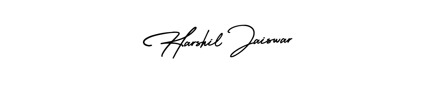 This is the best signature style for the Harshil Jaiswar name. Also you like these signature font (AmerikaSignatureDemo-Regular). Mix name signature. Harshil Jaiswar signature style 3 images and pictures png