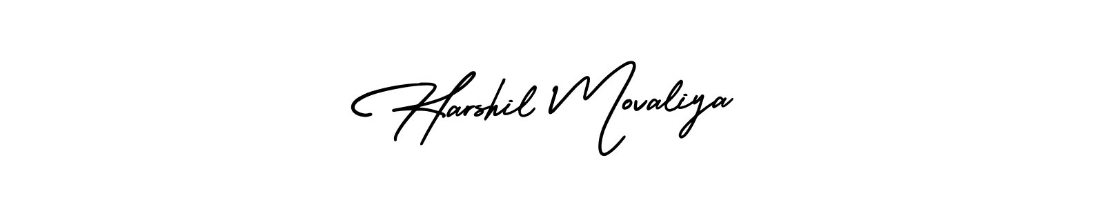 How to make Harshil Movaliya signature? AmerikaSignatureDemo-Regular is a professional autograph style. Create handwritten signature for Harshil Movaliya name. Harshil Movaliya signature style 3 images and pictures png