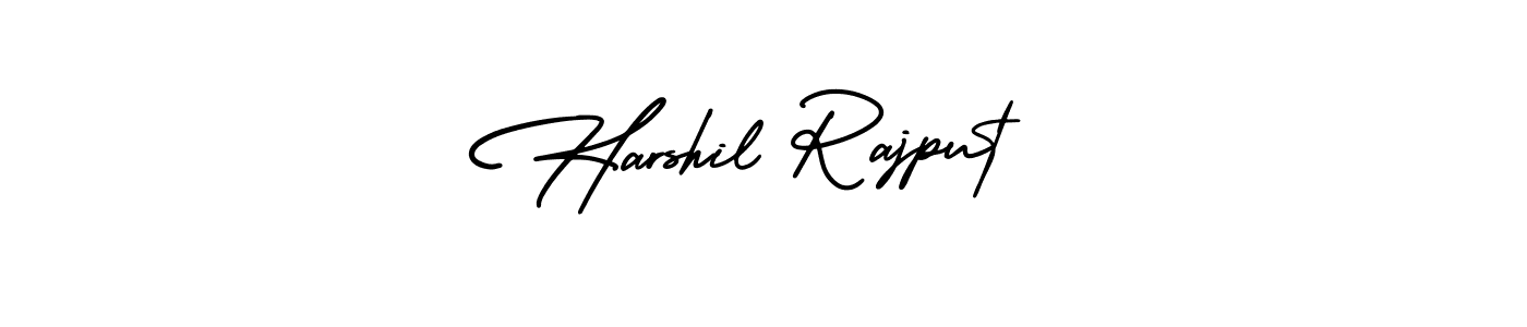 Use a signature maker to create a handwritten signature online. With this signature software, you can design (AmerikaSignatureDemo-Regular) your own signature for name Harshil Rajput. Harshil Rajput signature style 3 images and pictures png