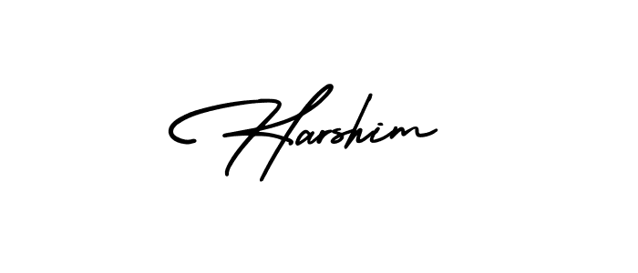 Harshim stylish signature style. Best Handwritten Sign (AmerikaSignatureDemo-Regular) for my name. Handwritten Signature Collection Ideas for my name Harshim. Harshim signature style 3 images and pictures png