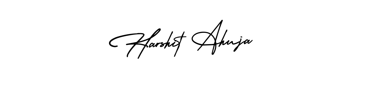 Harshit Ahuja stylish signature style. Best Handwritten Sign (AmerikaSignatureDemo-Regular) for my name. Handwritten Signature Collection Ideas for my name Harshit Ahuja. Harshit Ahuja signature style 3 images and pictures png