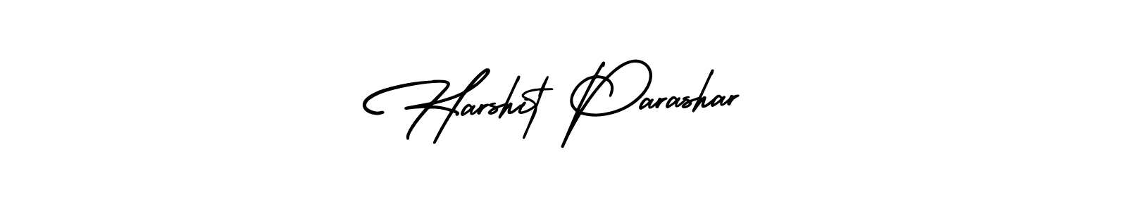You should practise on your own different ways (AmerikaSignatureDemo-Regular) to write your name (Harshit Parashar) in signature. don't let someone else do it for you. Harshit Parashar signature style 3 images and pictures png