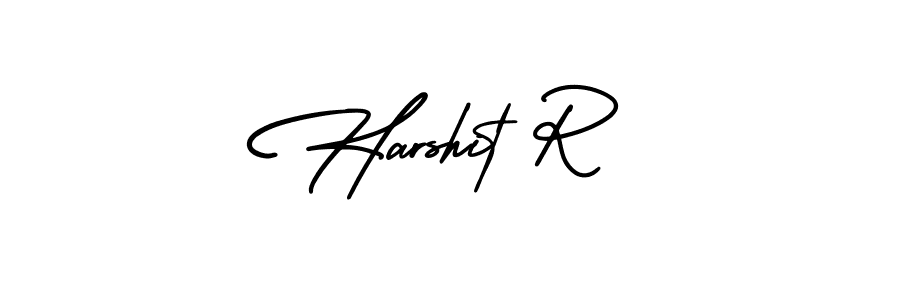 Use a signature maker to create a handwritten signature online. With this signature software, you can design (AmerikaSignatureDemo-Regular) your own signature for name Harshit R. Harshit R signature style 3 images and pictures png