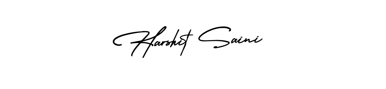 Make a beautiful signature design for name Harshit Saini. With this signature (AmerikaSignatureDemo-Regular) style, you can create a handwritten signature for free. Harshit Saini signature style 3 images and pictures png