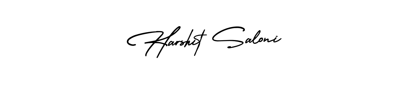 The best way (AmerikaSignatureDemo-Regular) to make a short signature is to pick only two or three words in your name. The name Harshit Saloni include a total of six letters. For converting this name. Harshit Saloni signature style 3 images and pictures png