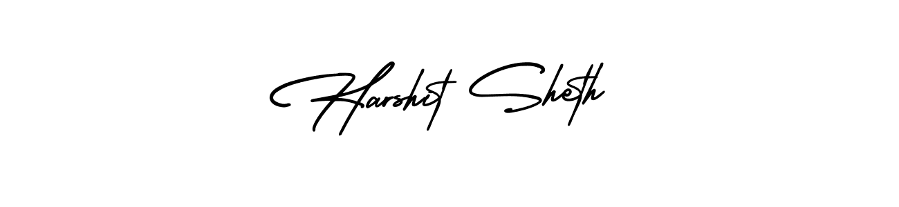 Use a signature maker to create a handwritten signature online. With this signature software, you can design (AmerikaSignatureDemo-Regular) your own signature for name Harshit Sheth. Harshit Sheth signature style 3 images and pictures png