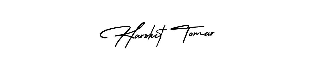 You should practise on your own different ways (AmerikaSignatureDemo-Regular) to write your name (Harshit Tomar) in signature. don't let someone else do it for you. Harshit Tomar signature style 3 images and pictures png