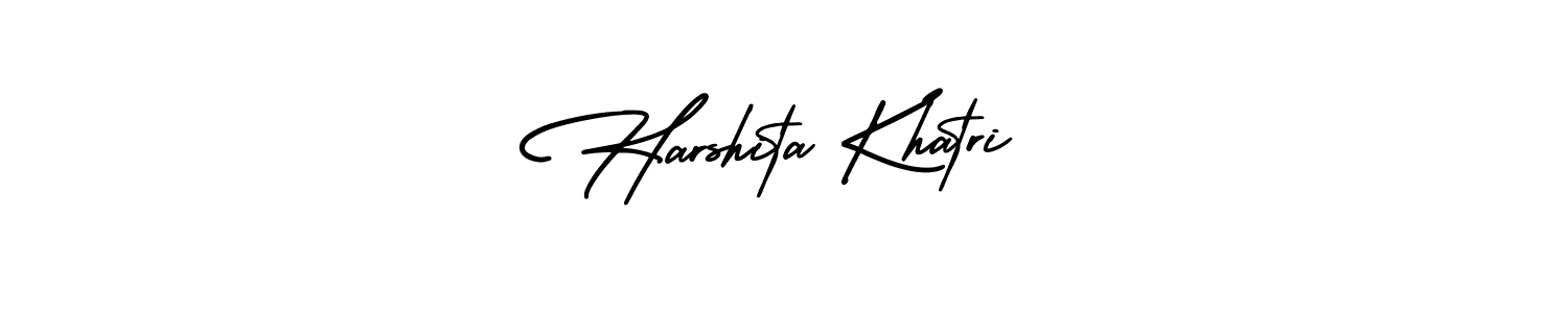 The best way (AmerikaSignatureDemo-Regular) to make a short signature is to pick only two or three words in your name. The name Harshita Khatri include a total of six letters. For converting this name. Harshita Khatri signature style 3 images and pictures png