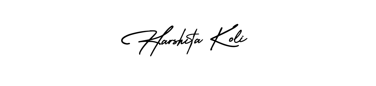 Create a beautiful signature design for name Harshita Koli. With this signature (AmerikaSignatureDemo-Regular) fonts, you can make a handwritten signature for free. Harshita Koli signature style 3 images and pictures png