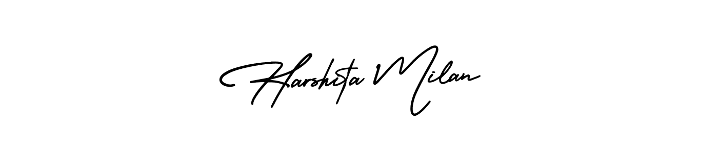 Design your own signature with our free online signature maker. With this signature software, you can create a handwritten (AmerikaSignatureDemo-Regular) signature for name Harshita Milan. Harshita Milan signature style 3 images and pictures png