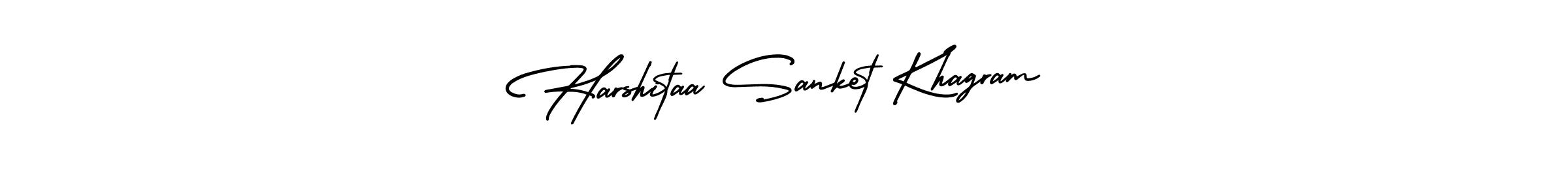 Use a signature maker to create a handwritten signature online. With this signature software, you can design (AmerikaSignatureDemo-Regular) your own signature for name Harshitaa Sanket Khagram. Harshitaa Sanket Khagram signature style 3 images and pictures png