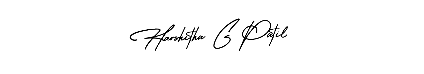 You should practise on your own different ways (AmerikaSignatureDemo-Regular) to write your name (Harshitha G Patil) in signature. don't let someone else do it for you. Harshitha G Patil signature style 3 images and pictures png