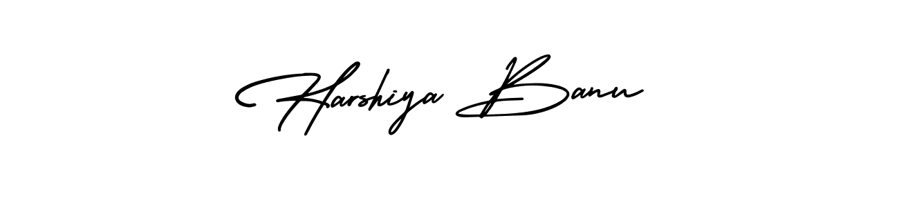 AmerikaSignatureDemo-Regular is a professional signature style that is perfect for those who want to add a touch of class to their signature. It is also a great choice for those who want to make their signature more unique. Get Harshiya Banu name to fancy signature for free. Harshiya Banu signature style 3 images and pictures png