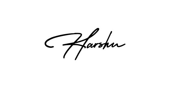 Make a beautiful signature design for name Harshu. With this signature (AmerikaSignatureDemo-Regular) style, you can create a handwritten signature for free. Harshu signature style 3 images and pictures png