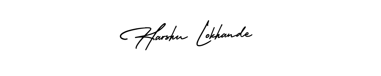 This is the best signature style for the Harshu Lokhande name. Also you like these signature font (AmerikaSignatureDemo-Regular). Mix name signature. Harshu Lokhande signature style 3 images and pictures png