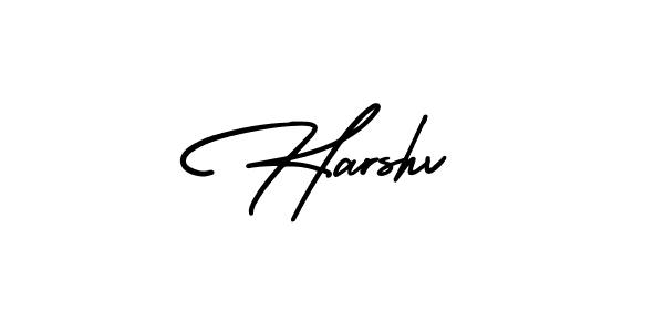 You should practise on your own different ways (AmerikaSignatureDemo-Regular) to write your name (Harshv) in signature. don't let someone else do it for you. Harshv signature style 3 images and pictures png