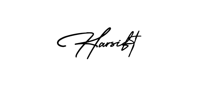This is the best signature style for the Harsift name. Also you like these signature font (AmerikaSignatureDemo-Regular). Mix name signature. Harsift signature style 3 images and pictures png