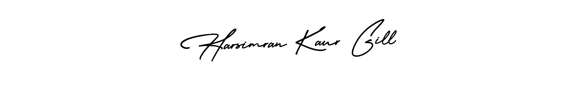 You should practise on your own different ways (AmerikaSignatureDemo-Regular) to write your name (Harsimran Kaur Gill) in signature. don't let someone else do it for you. Harsimran Kaur Gill signature style 3 images and pictures png