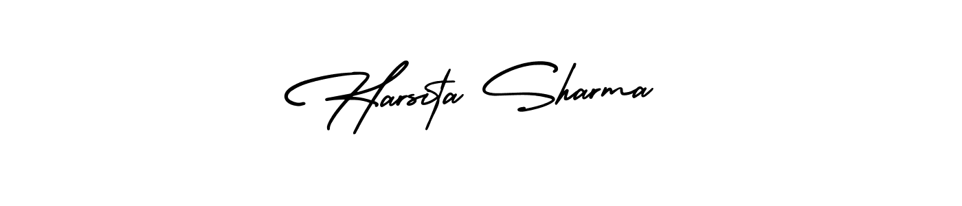 How to make Harsita Sharma name signature. Use AmerikaSignatureDemo-Regular style for creating short signs online. This is the latest handwritten sign. Harsita Sharma signature style 3 images and pictures png