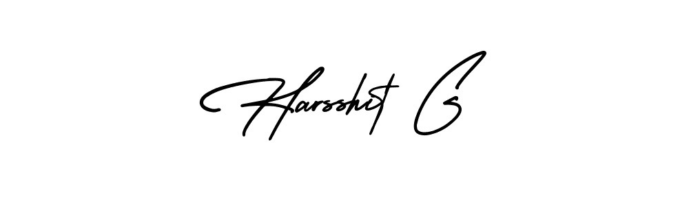 The best way (AmerikaSignatureDemo-Regular) to make a short signature is to pick only two or three words in your name. The name Harsshit G include a total of six letters. For converting this name. Harsshit G signature style 3 images and pictures png