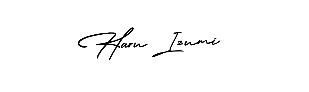 Make a beautiful signature design for name Haru Izumi. With this signature (AmerikaSignatureDemo-Regular) style, you can create a handwritten signature for free. Haru Izumi signature style 3 images and pictures png