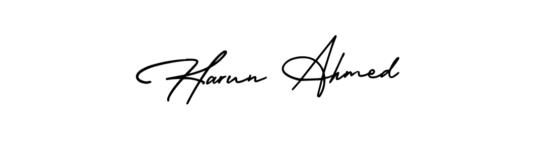 if you are searching for the best signature style for your name Harun Ahmed. so please give up your signature search. here we have designed multiple signature styles  using AmerikaSignatureDemo-Regular. Harun Ahmed signature style 3 images and pictures png